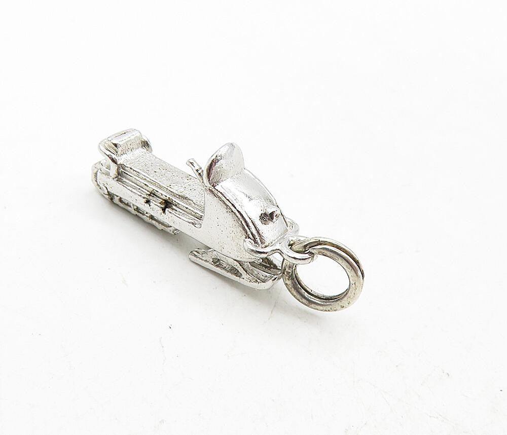 925 Sterling Silver  Vintage Petite Shiny Electric Snow Sleigh Pendant  PT6898