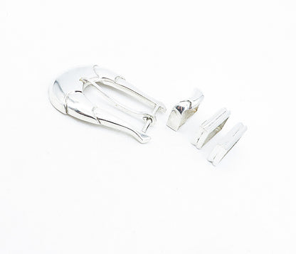 A. JAZZ 925 Sterling Silver Vintage Shiny 4 Piece Belt Buckle Set  TR1265