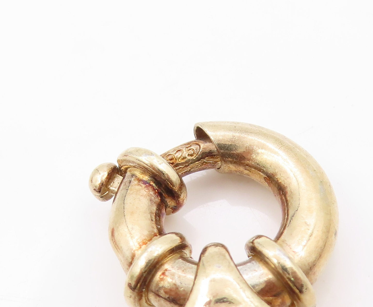 925 Sterling Silver Vintage Bracelet Gold Plated Roped Linked Rings  BT11072