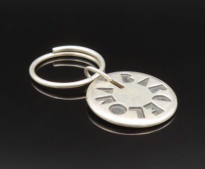 925 Sterling Silver  Vintage Carved Barcelona Souvenir Key Chain  TR3385