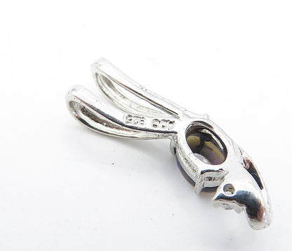 925 Sterling Silver Petite Topaz Shiny Polished Loop Design Pendant PT2615