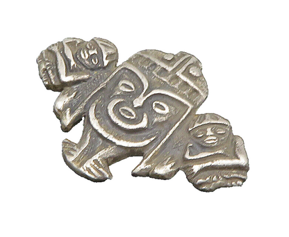 925 Sterling Silver  Vintage Oxidized Warrior Motif Brooch Pin  BP8821