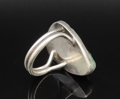 925 Sterling Silver Vintage Carved Warrior Face Jade Ring Sz 8 RG26118