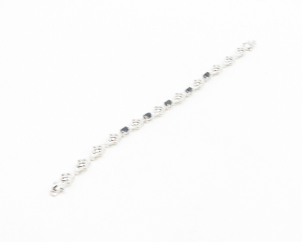 925 Sterling Silver  Genuine Diamond & Sapphire Floral Chain Bracelet  BT7260