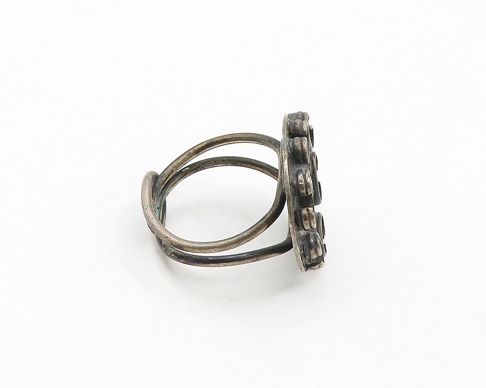 925 Sterling Silver  Vintage Dark Tone Pretzel Swirl Band Ring Sz 8  RG19237