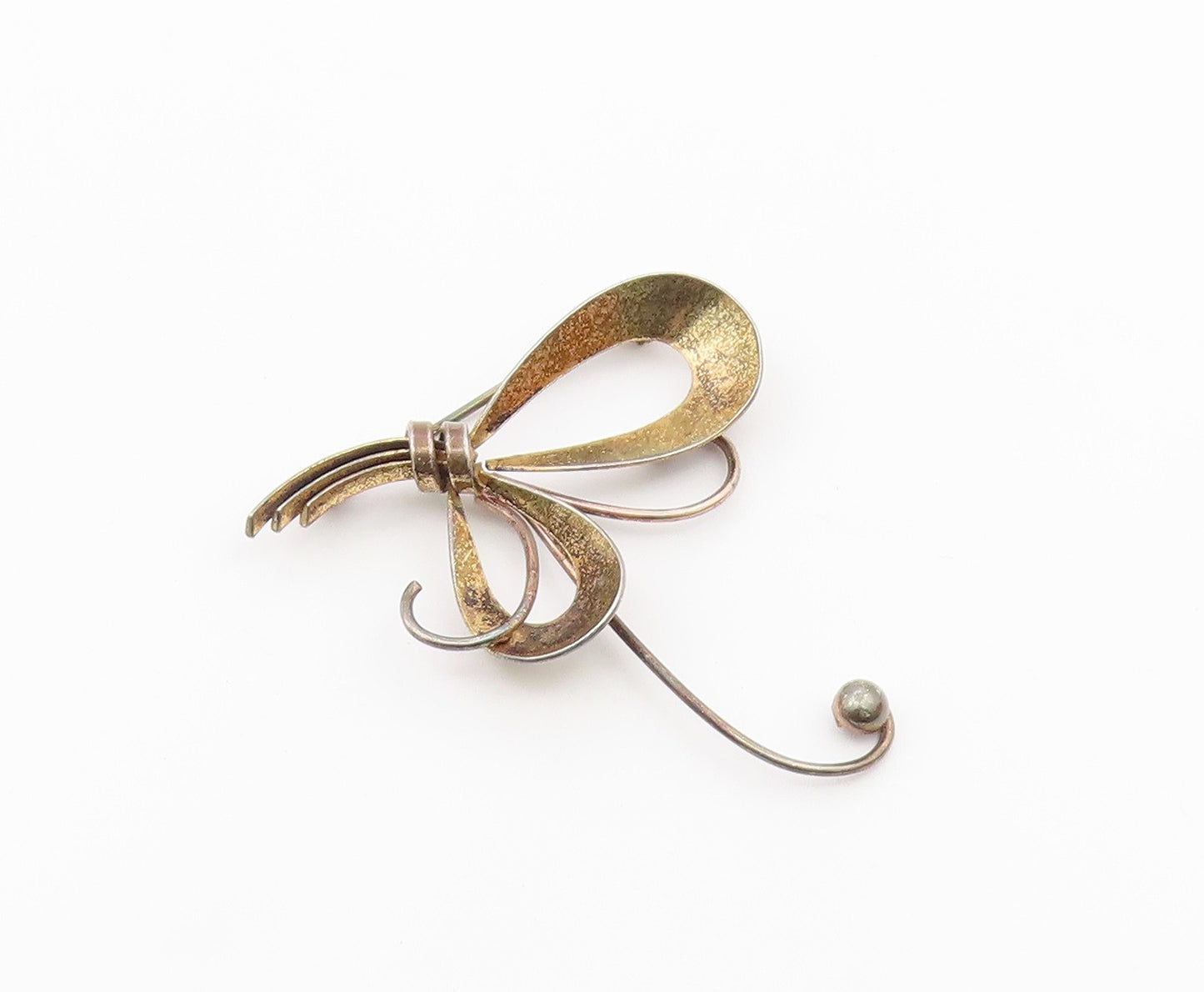 NORWAY 925 Sterling Silver  Vintage Tied Stem Boquete Brooch Pin  BP9669
