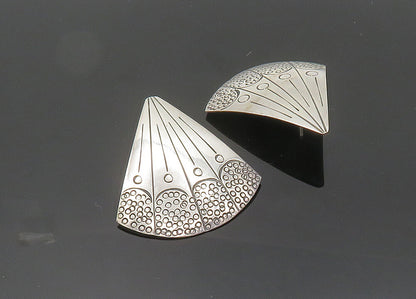 BENSON SAM ZUNI 925 Silver  Vintage Etched Detail Fan Drop Earrings  EG10028