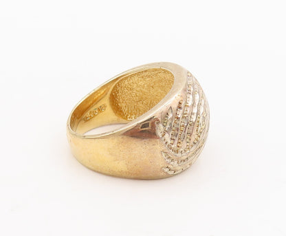 925 Sterling Silver Vintage Ring DAVID SIGAL Carved Infinity Bands Sz 10 RG29095