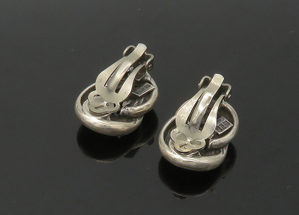925 Sterling Silver  Vintage Rope Twist Knot Non Pierce Earrings  EG11045