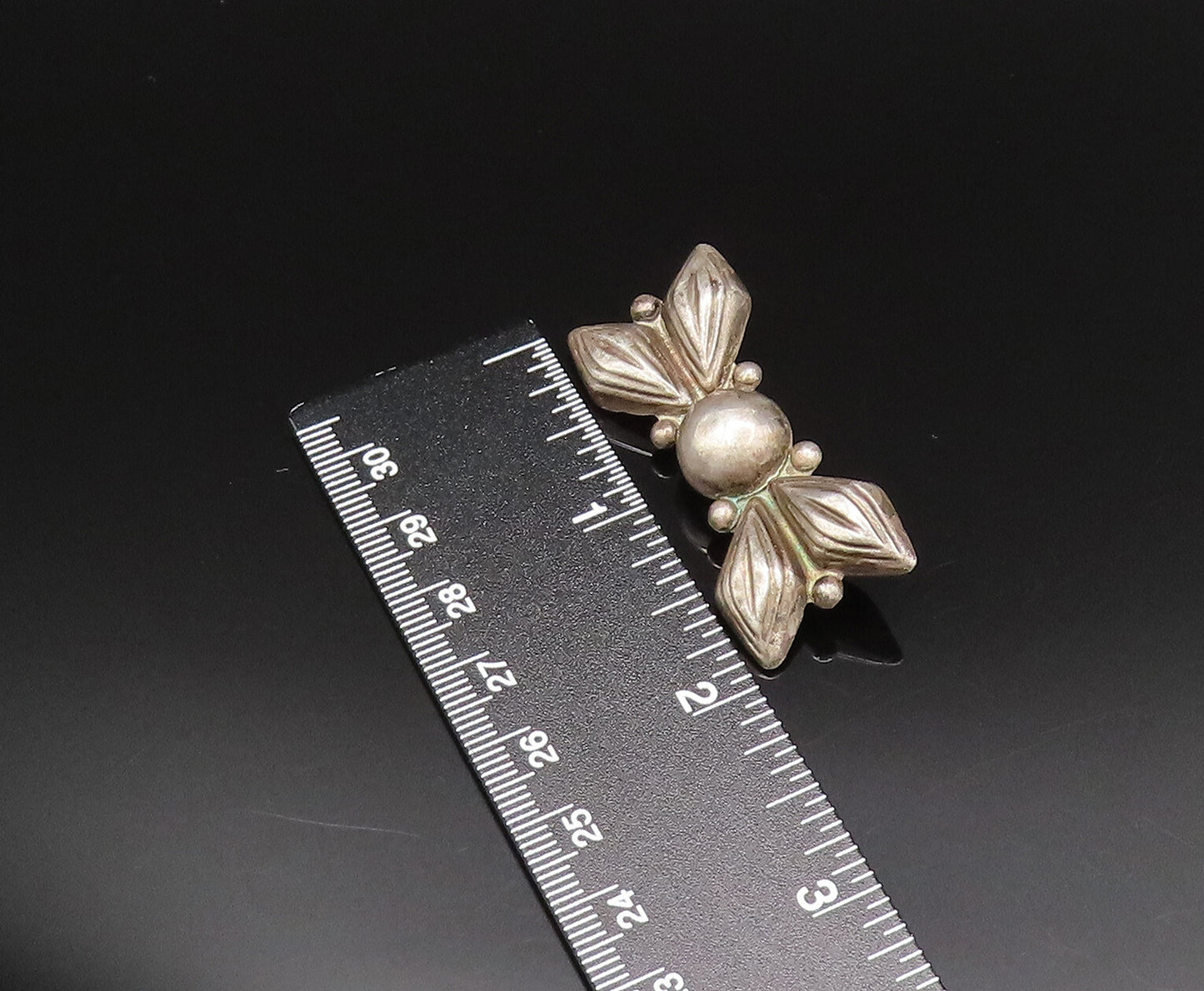 MEXICO 925 Silver  Vintage Antique Hollow Butterfly Motif Brooch Pin  BP9748