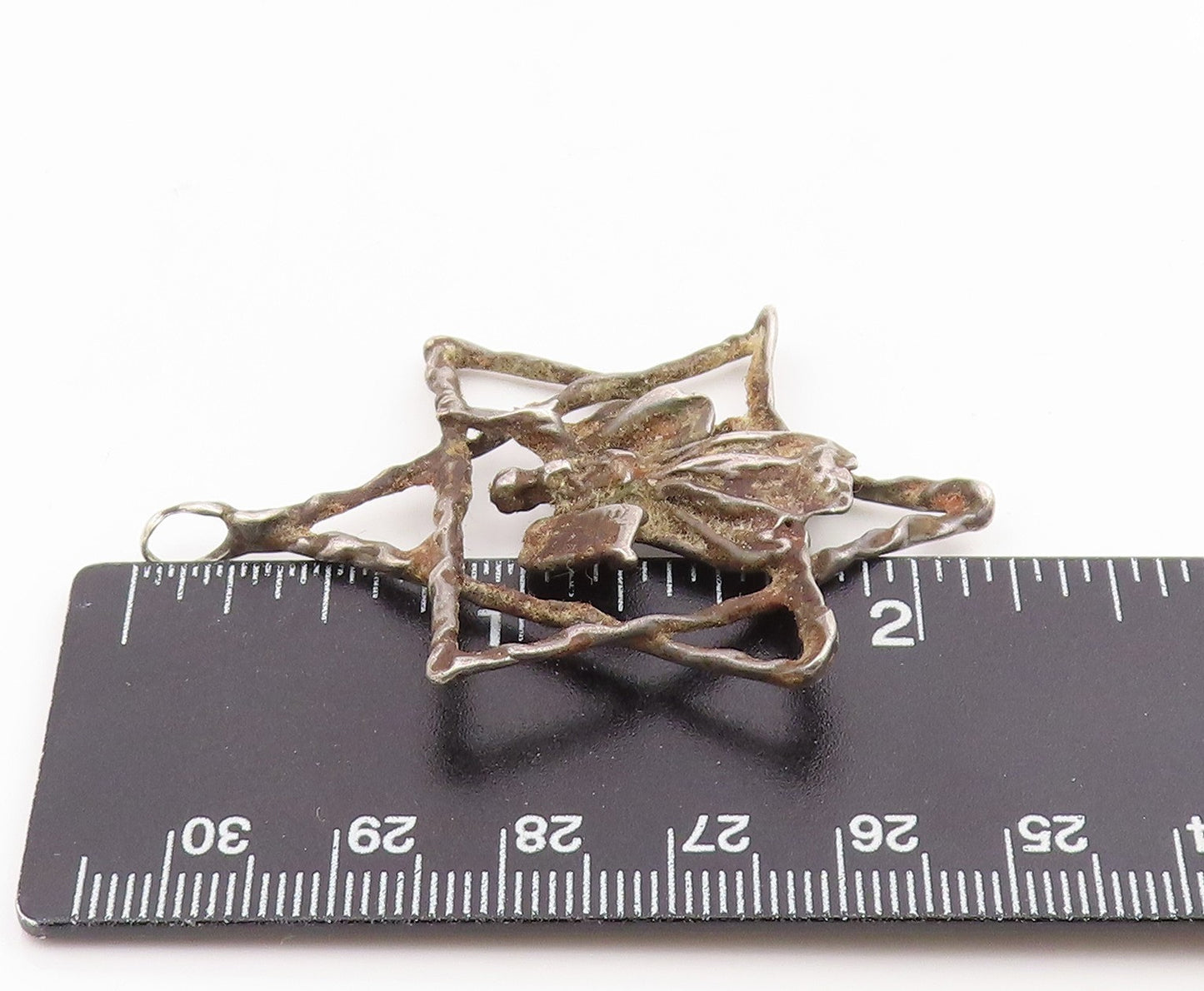 925 Sterling Silver Vintage Pendant Star Of David Moses 10 Commandments  PT25941