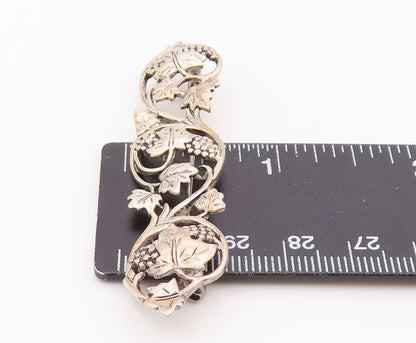 925 Sterling Silver Vintage Brooch Pin MFA Classic Grapevine & Leaf Bar  BP12563