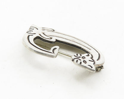MEXICO 925 Sterling Silver  Vintage Sitting Cat G Initial Brooch Pin  BP3747