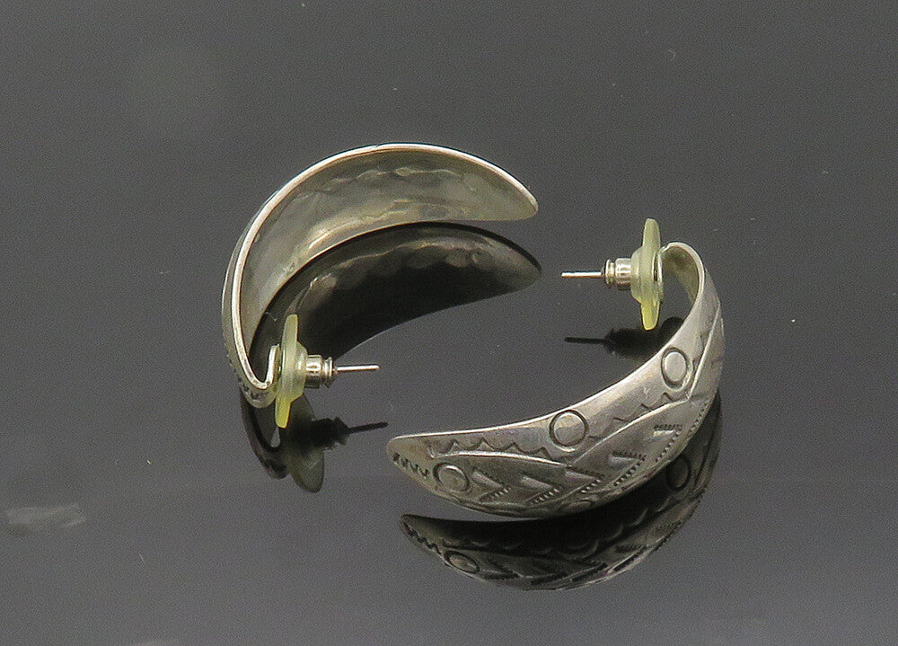 MEXICO 925 Sterling Silver  Vintage Etched Arrow Detail Drop Earrings  EG10025