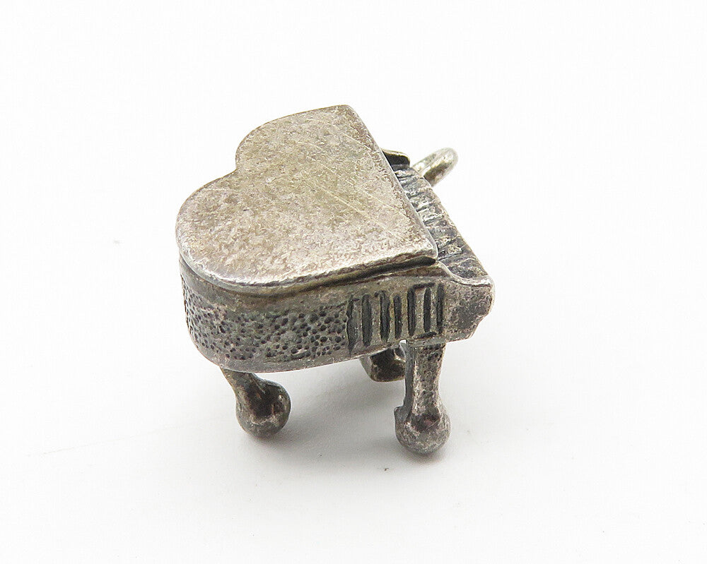 DANECRAFT 925 Sterling Silver  Vintage Oxidized Grand Piano Pendant  PT8334