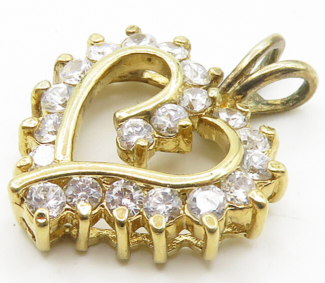 ROSS SIMON 925 Silver  Shiny Topaz Gold Plated Love Heart Pendant  PT12828