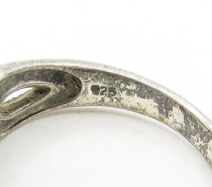 925 Sterling Silver  Vintage Cubic Zirconia Solitaire Ring Sz 9  RG15580