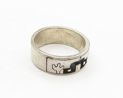 CAROLYN POLLACK RELIOS 925 Silver  Vintage City Scene Band Ring Sz 8  RG18052