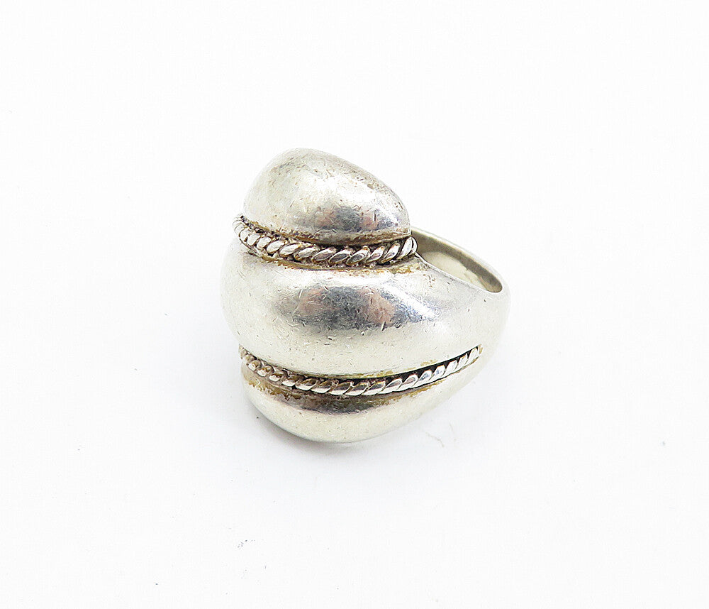 ESPO 925 Sterling Silver  Vintage Rope Twist Fluted Band Ring Sz 10  RG7048