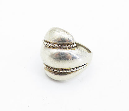ESPO 925 Sterling Silver  Vintage Rope Twist Fluted Band Ring Sz 10  RG7048
