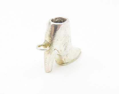 925 Sterling Silver  Vintage Petite High Heel Boot Shoe Motif Pendant  PT8756