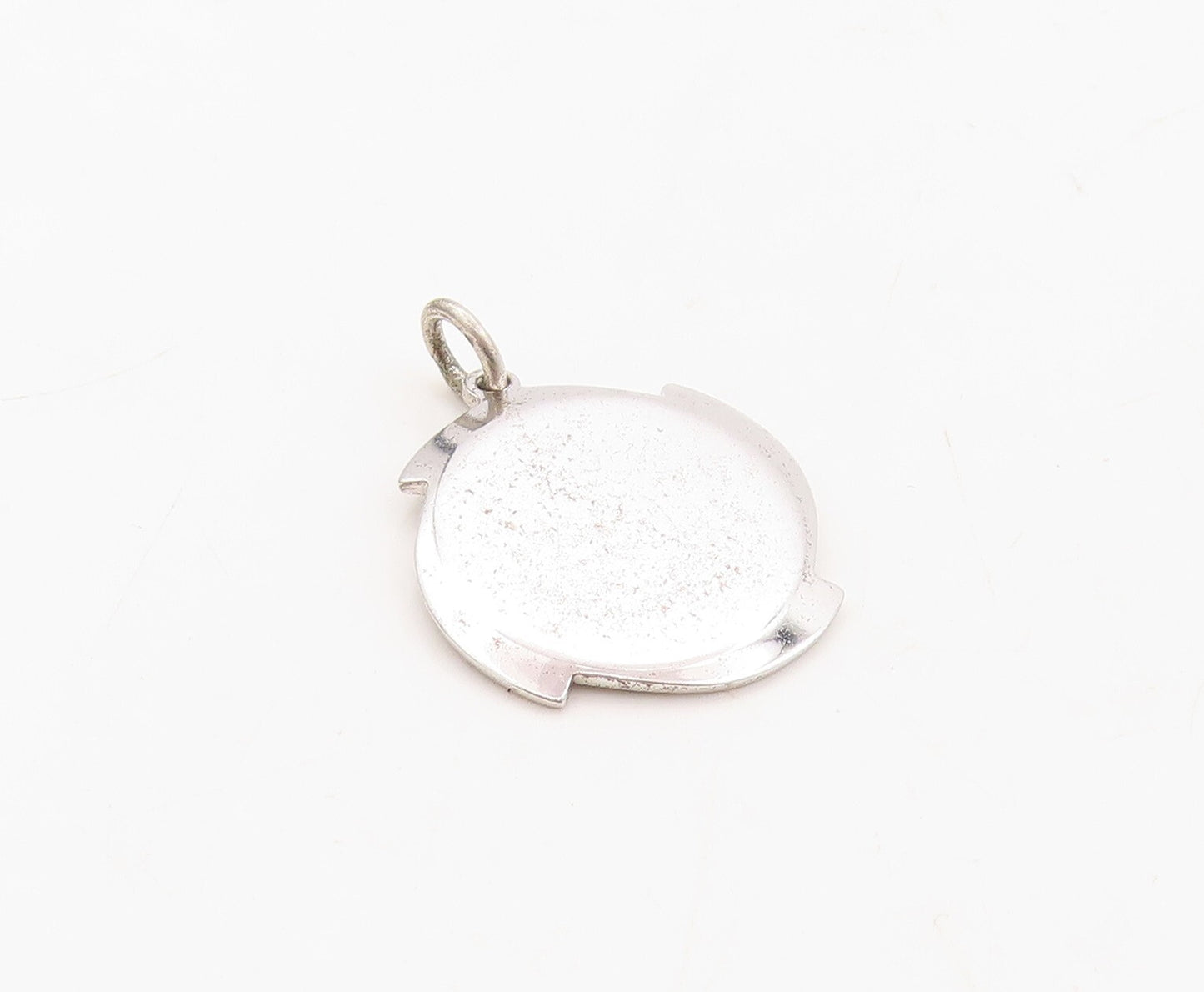 925 Sterling Silver Vintage Pendant Designer Rain Love Message Carved  PT23621
