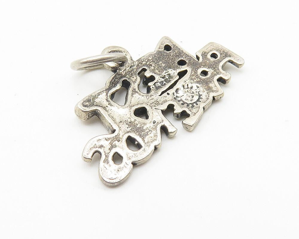 925 Sterling Silver  Vintage Petite Dark Tone Best Friends Pendant  PT8224