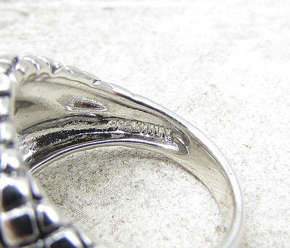 925 Sterling Silver  Peridot & Cubic Zirconia Cocktail Ring Sz 6.5  RG1651