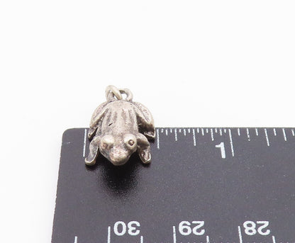 925 Sterling Silver  Vintage Petite Dark Tone Frog Motif Pendant  PT15897