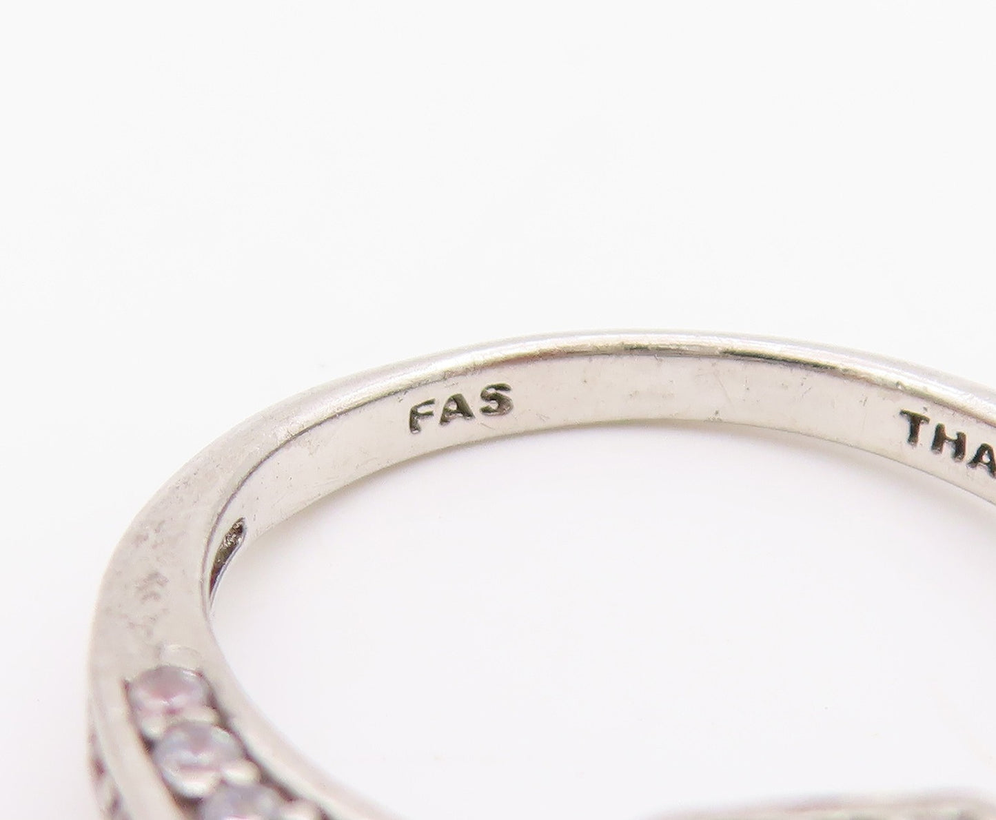925 Sterling Silver Vintage Ring Minimalist CZ Statement Band  Sz 6  RG36265
