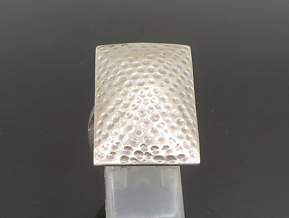 925 Sterling Silver  Vintage Rectangular Hammered Ring Sz 8.5  RG24304