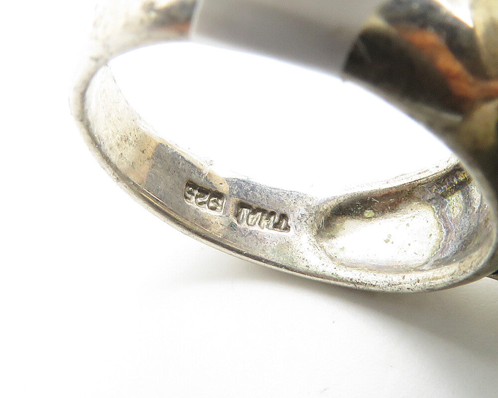 BARSE 925 Sterling Silver  Vintage Black Onyx Shiny Cocktail Ring Sz 8 RG19859