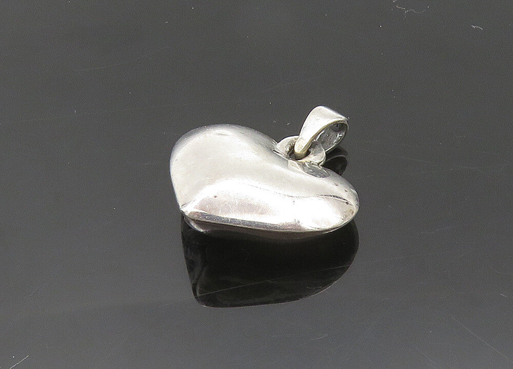 925 Sterling Silver  Vintage Shiny Hollow Swirl Love Heart Pendant  PT16715