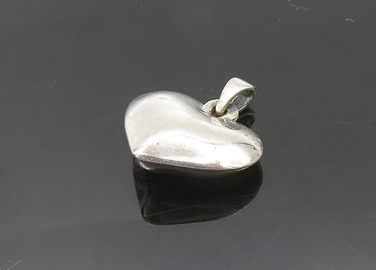 925 Sterling Silver  Vintage Shiny Hollow Swirl Love Heart Pendant  PT16715