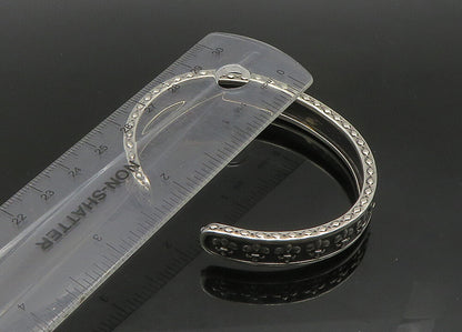PHILIP GAVRIEL 925 Silver  Vintage Oxidized Fleur De Lis Cuff Bracelet  BT9160