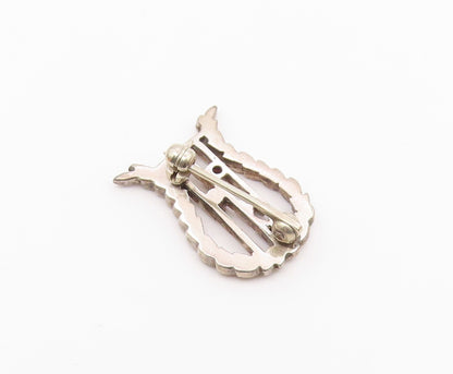 925 Sterling Silver  Vintage OSNY Floral Vine UShape Brooch Pin  BP8855