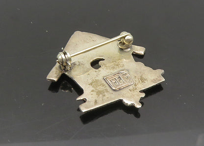 925 Sterling Silver  Vintage Mary Engelbreit Bird House Brooch Pin  BP8184