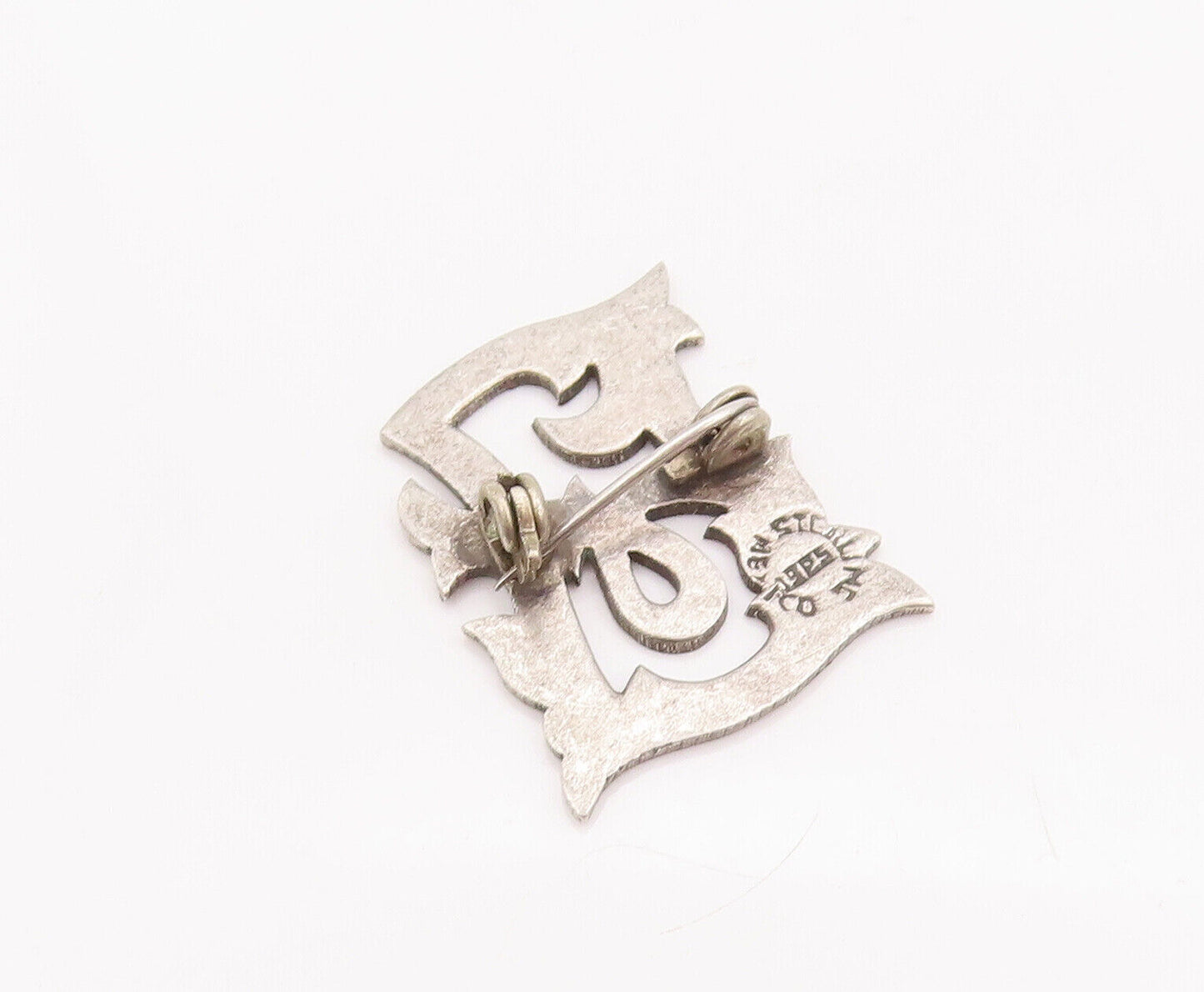 925 Sterling Silver Vintage Brooch Pin Minimalist Swirly Grooved  BP10889