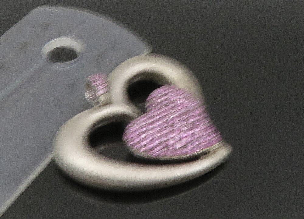 925 Sterling Silver  Vintage Amethyst Encrusted Love Heart Pendant  PT18627