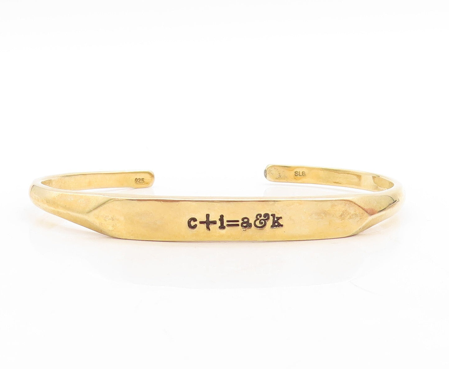 925 Sterling Silver Vintage Bracelet Gold Plated Designer Etched Cuff  BT10948