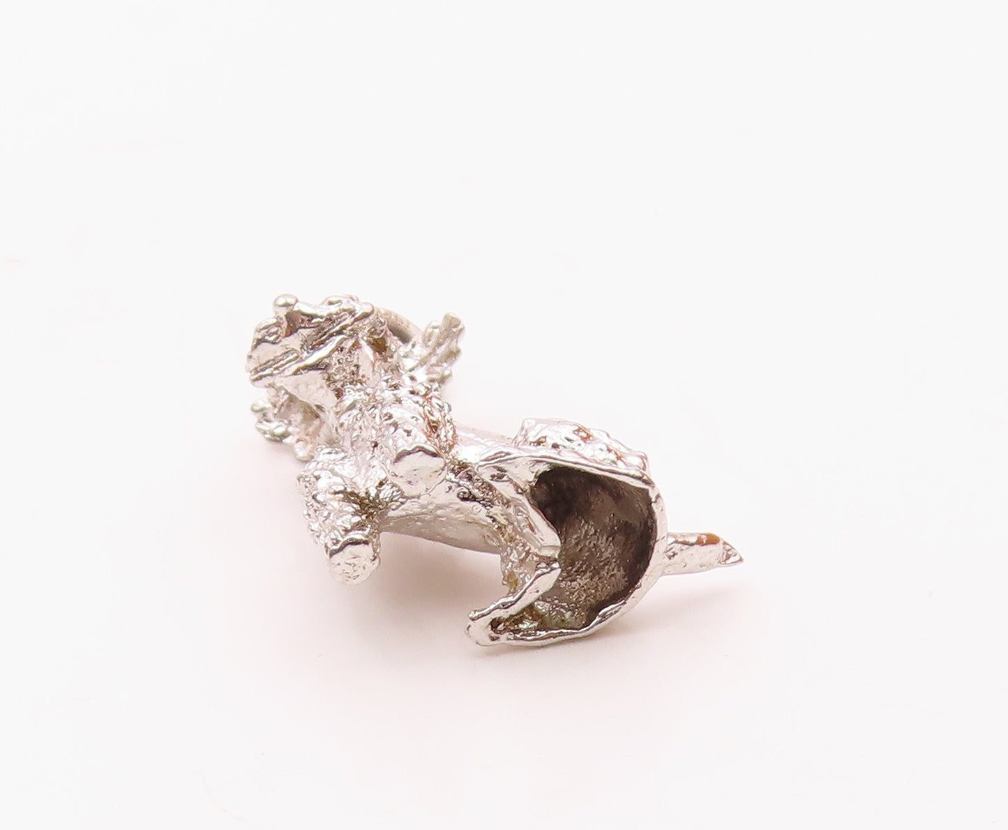 925 Sterling Silver  Vintage Sculpted Dainty Poodle Dog Charm Pendant  PT20813