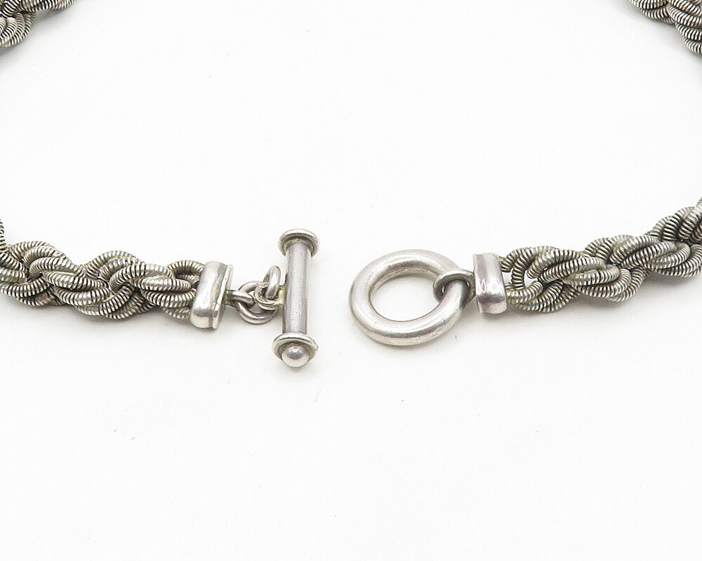 925 Sterling Silver  Vintage Heavy Rope Twist Shiny Chain Necklace  NE2942
