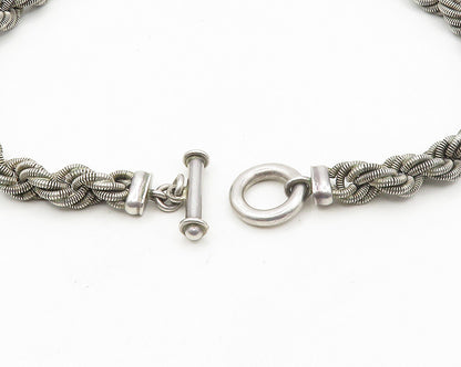 925 Sterling Silver  Vintage Heavy Rope Twist Shiny Chain Necklace  NE2942