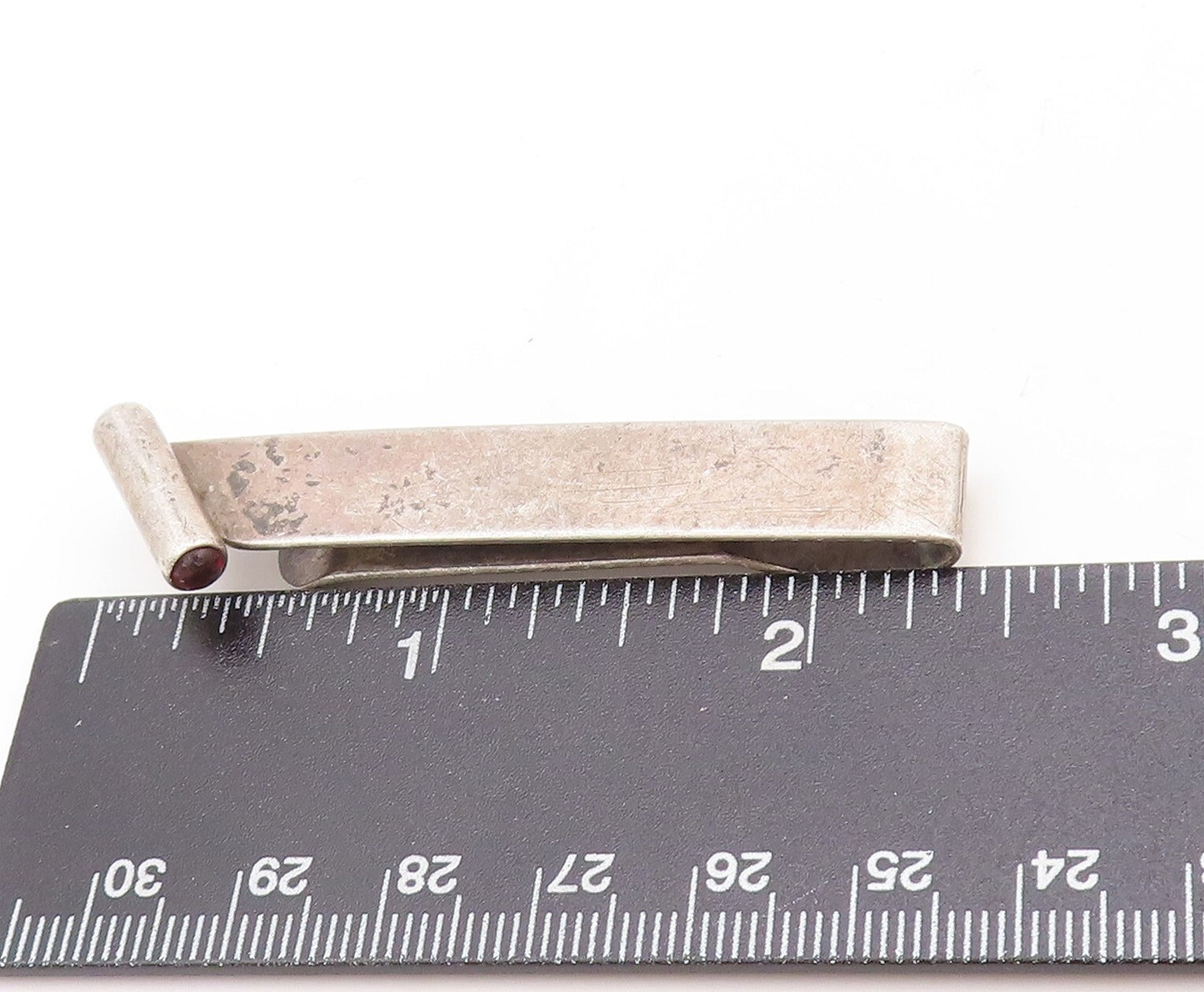 925 Sterling Silver Vintage Tie Clip SWANK Minimalist Dark Tone  TR3827