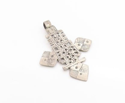 925 Sterling Silver Vintage Pendant Coptic Christian Church Cross  PT24741