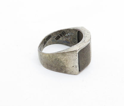 MEXICO 925 Sterling Silver Vintage Rustic Wooden Band Ring Sz 9.5 RG5849
