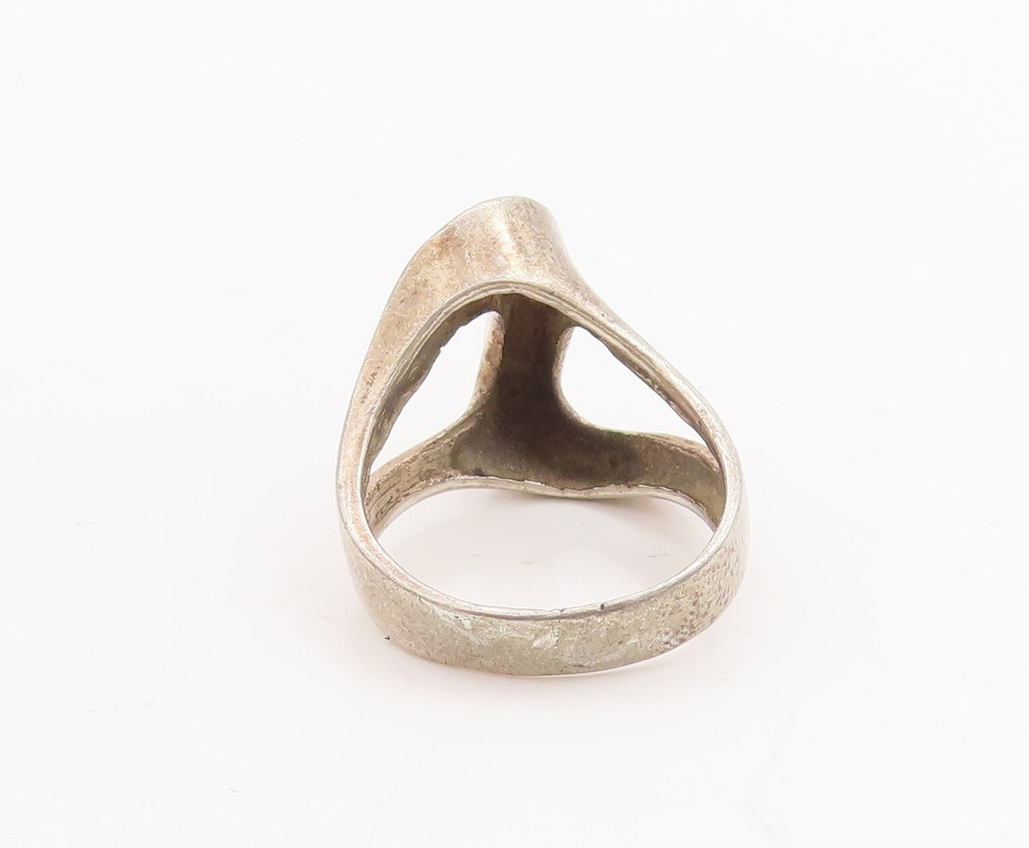 925 Sterling Silver Vintage Ring Cutout Shank Swirled Design  Sz 7  RG29003