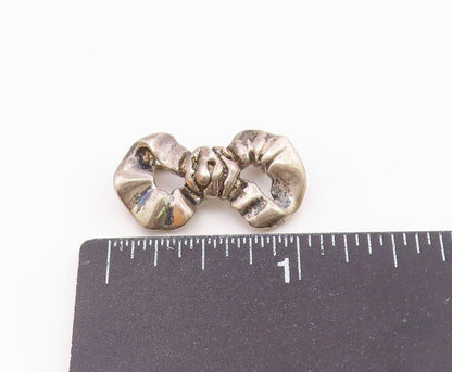 925 Sterling Silver  Vintage Dark Tone Petite Bow Tie Brooch Pin  BP7003