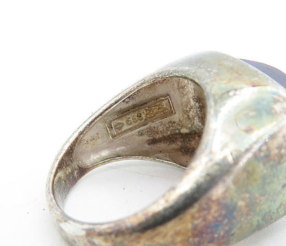 925 Sterling Silver  Vintage Faceted Amethyst Dome Cocktail Ring Sz 5  RG7643