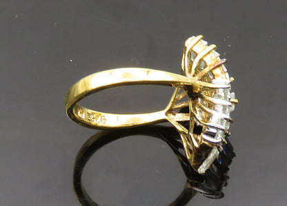 925 Sterling Silver  Vintage Cubic Zirconia Gold Plated Band Ring Sz 6 RG20637